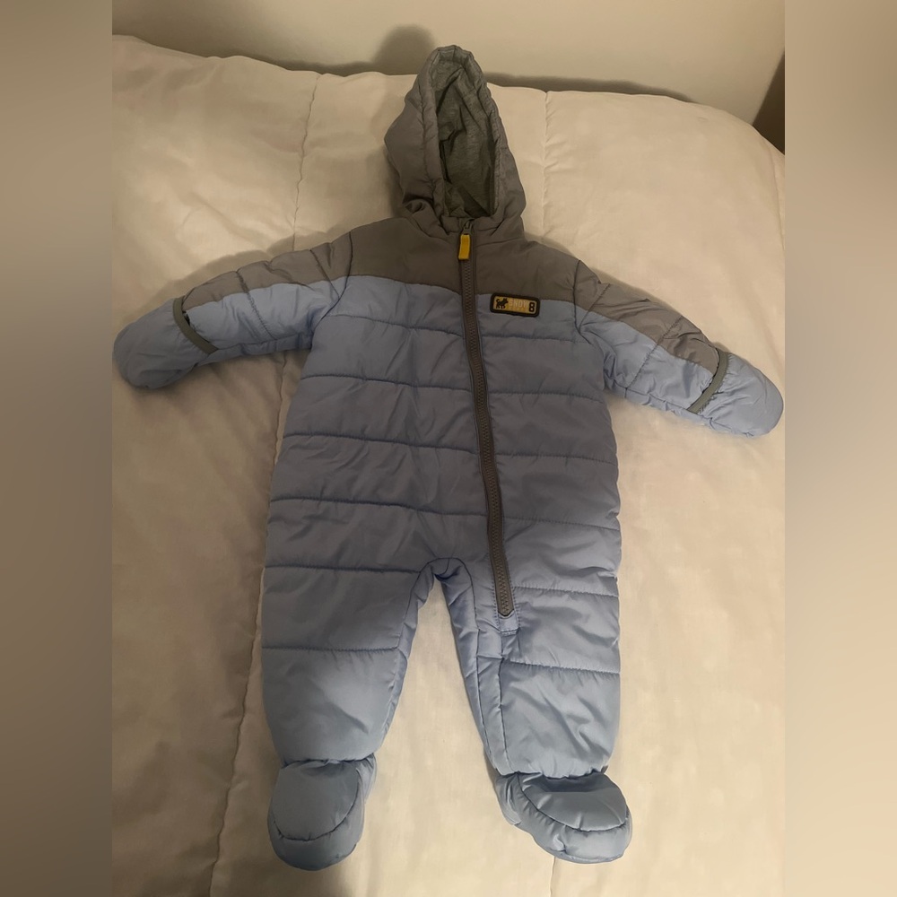 BRAND NEW Carter's Blue and Gray Baby Puffer Snowsuit